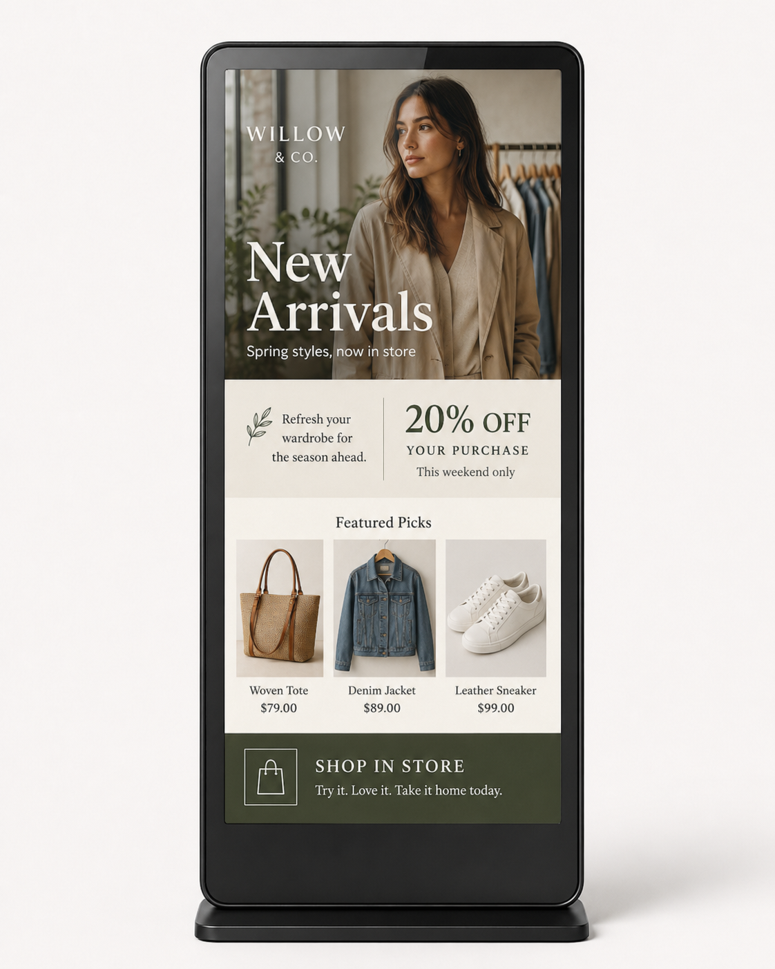 Digital retail promotion screen